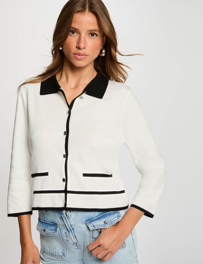 Cardigan 3/4-length sleeves white women