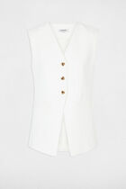 Fitted sleeveless jacket white women