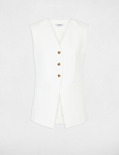 Fitted sleeveless jacket white women