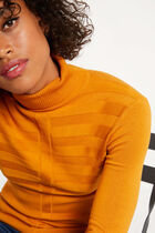 Long-sleeved jumper turtleneck mustard women