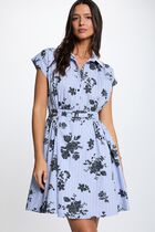 Sleeveless belted dress multicolor women