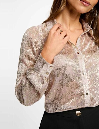 Shirt with a notched collar gold yellow women