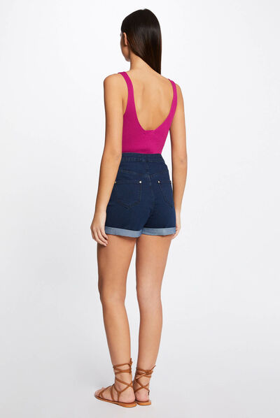 Jumper vest top with V-neck raspberry ladies'