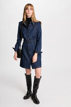 Fitted buttoned denim dress raw denim women