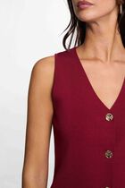 Sleeveless V-neck cardigan bordeaux women