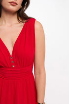 Mini loose A-line dress red women