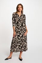 Robe longue droite imprim�e multicolore femme