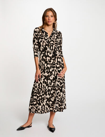 Printed maxi straight dress multicolor women