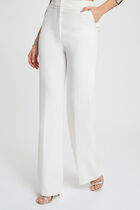 High-waisted wide-leg trousers white women