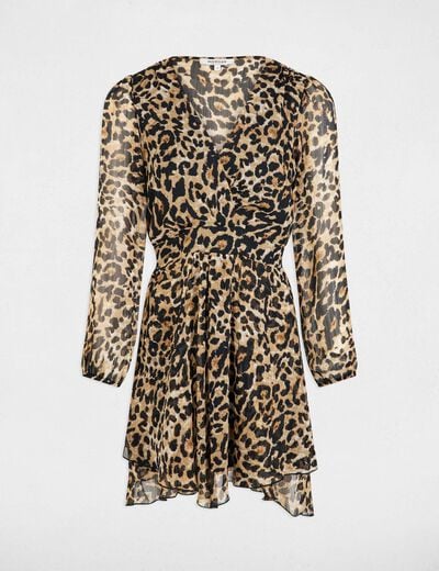 Printed fitted mini dress multicolor women