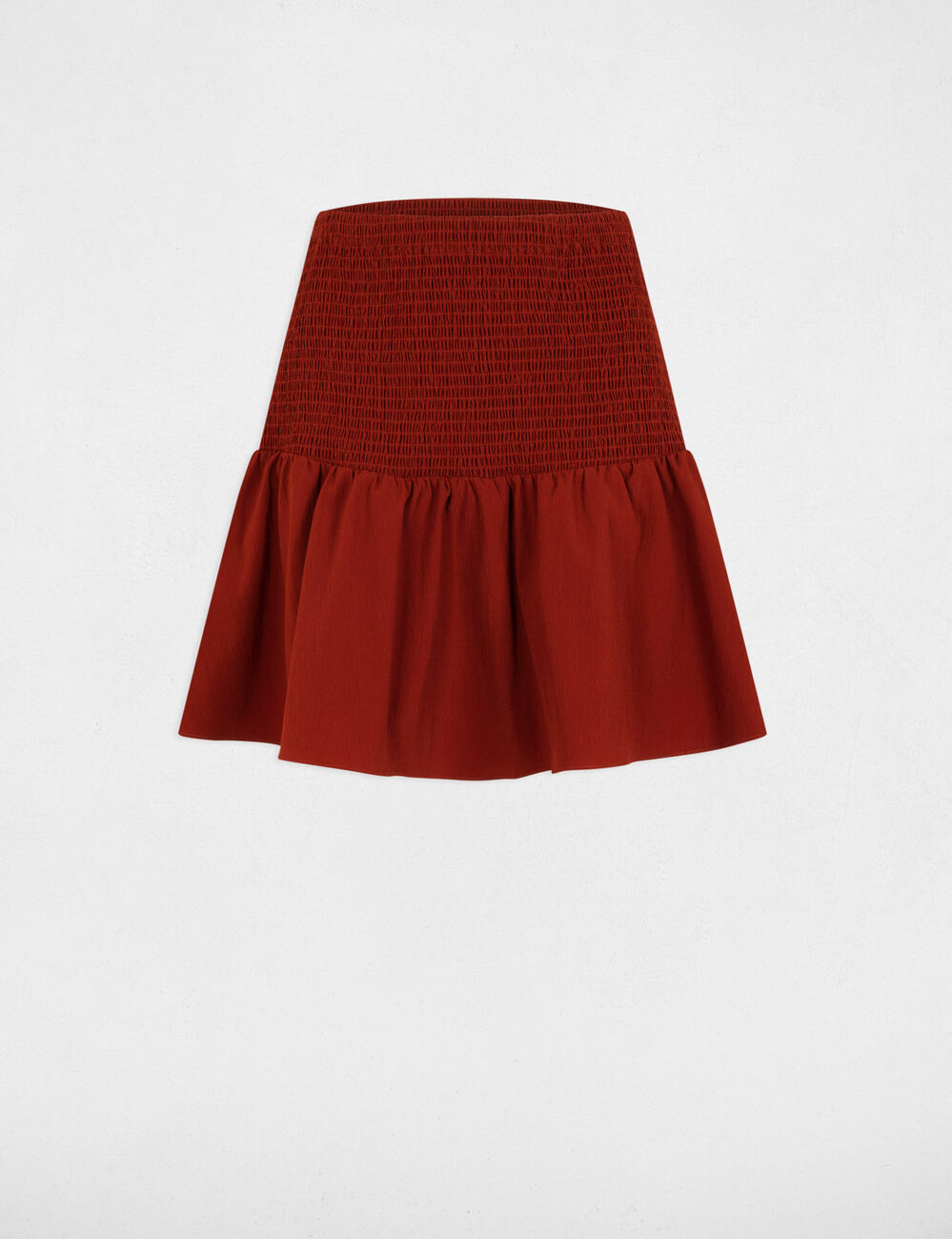 Fitted short skirt cognac brown women