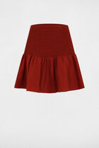 Fitted short skirt cognac brown women