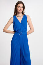 Combinaison ample à jambes plissées bleu electrique femme
