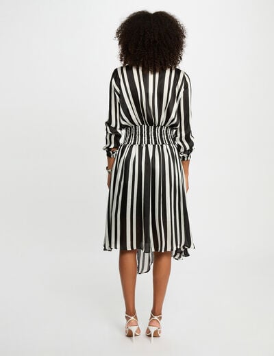 Asymmetric striped dress multicolor women