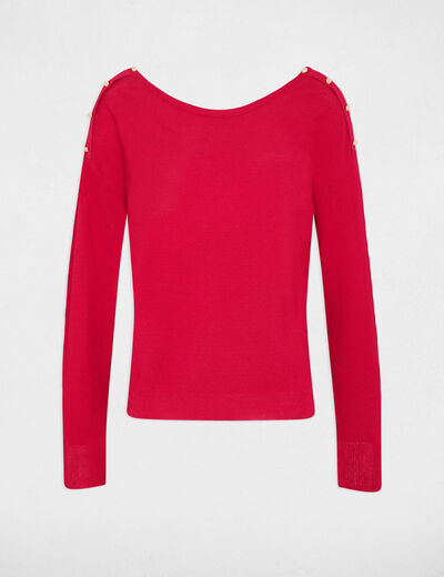 Long-sleeved jumper with open back medium pink ladies'