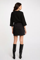 Mini skirt with buttons black women