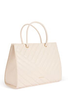Quilted shopper bag ivory women