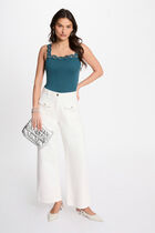 Vest top wide straps petroleum blue women