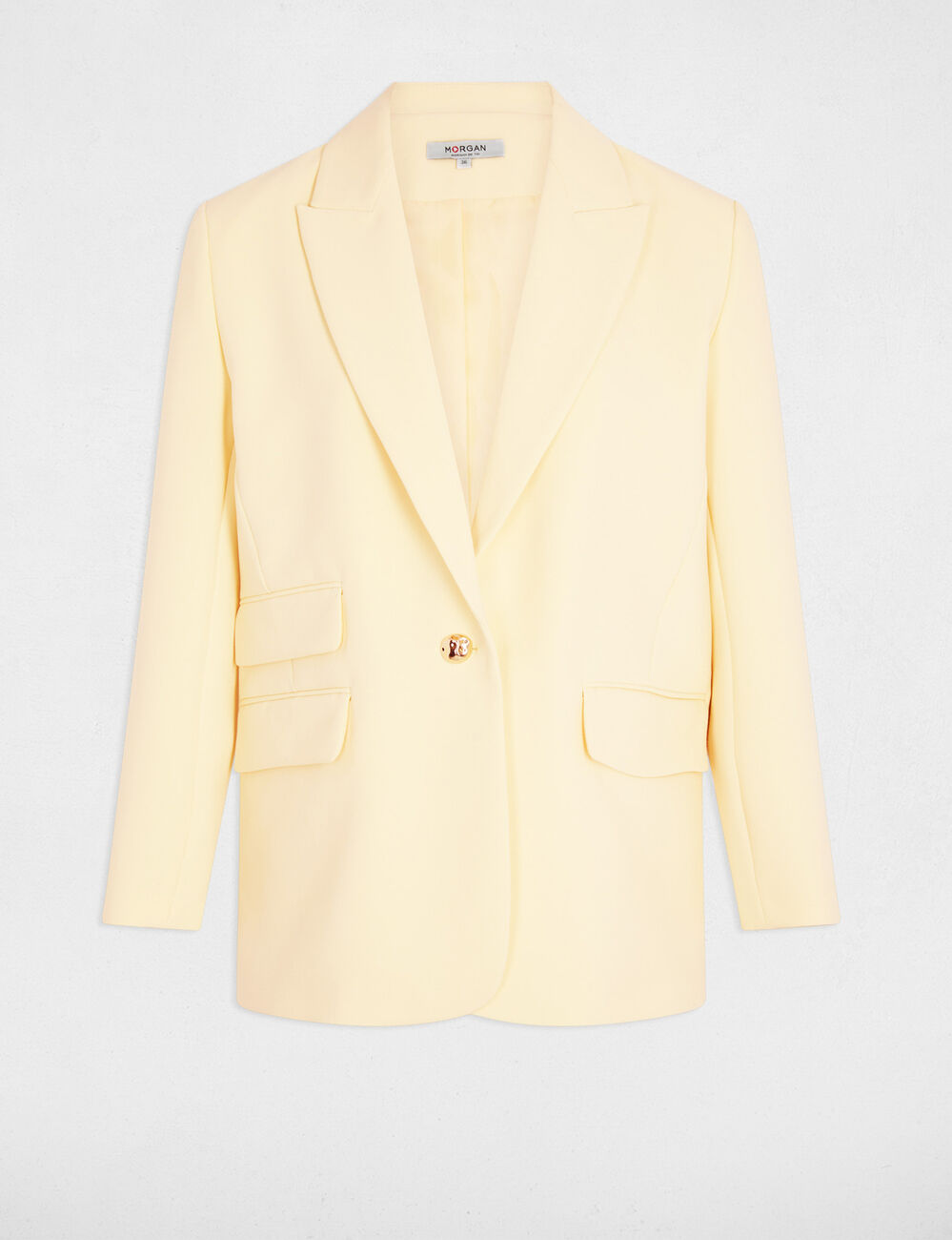 Blazer jacket pastel yellow women