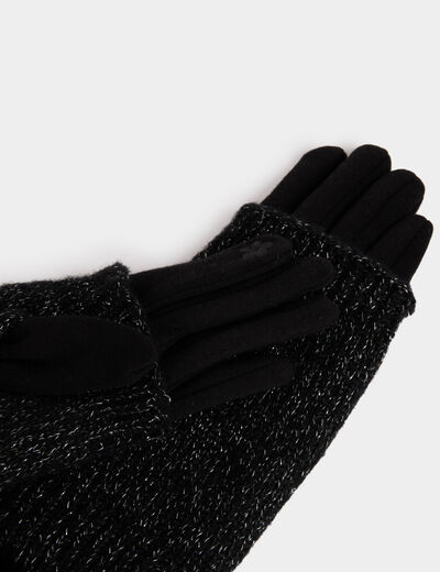 Metallic fingerless gloves black women