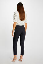 Cropped cigarette trousers navy blue women