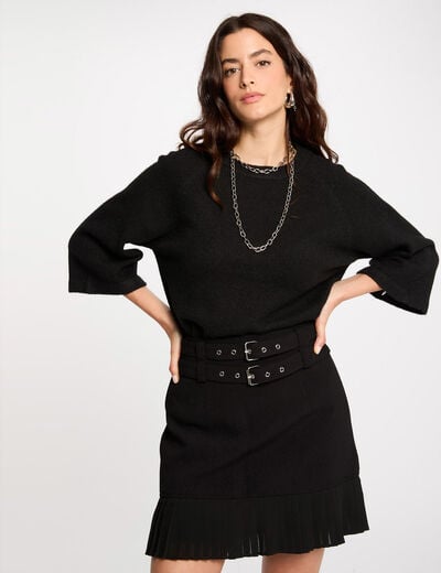 Mini skirt with fringes black women