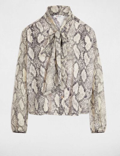 T-shirt with lavallière collar multicolor women