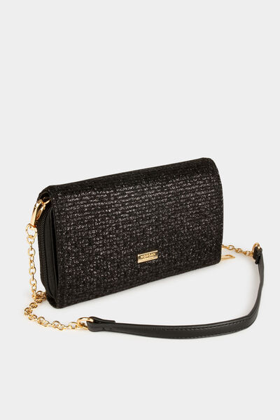 Clutch bag with spangles black ladies'