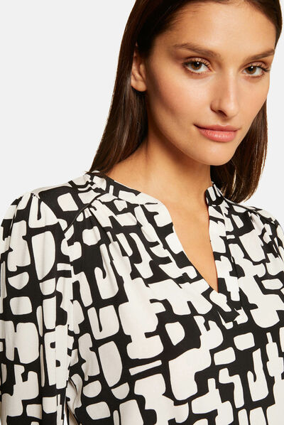 Long-sleeved printed t-shirt ecru ladies'