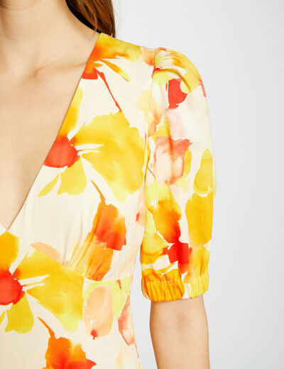 Printed mini straight dress multicolored women