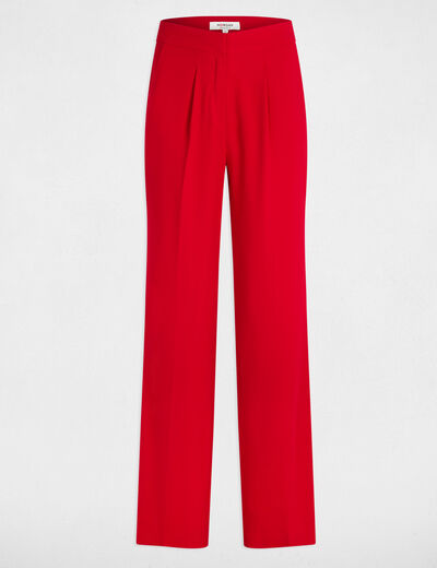 Wide leg trousers with darts red women