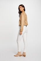 Buttoned suede jacket camel women