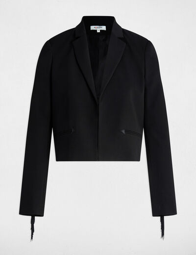 Blazer with fringes black women