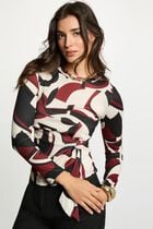 Knotted round neck t-shirt multicolor women