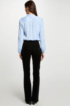 Velvet fitted trousers black women