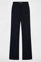 Wide-leg trousers with side stripes navy blue women