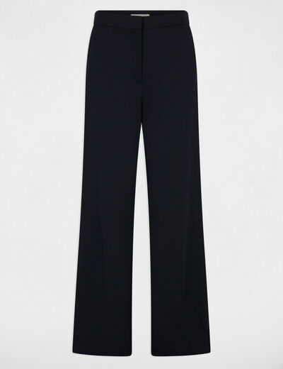 Wide-leg trousers with side stripes navy blue women