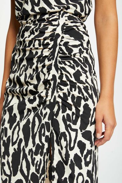 Midi straight skirt animal print multico ladies'