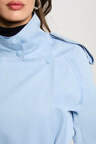 Loose short trenchcoat sky blue women