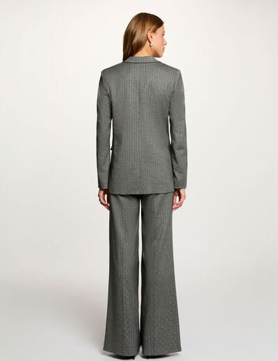 Striped straight trousers mid-grey women