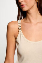 Vest top thin straps ivory women