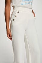Wide leg trousers with buttons white women