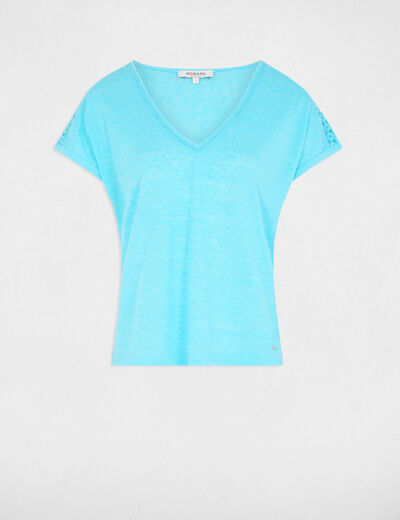 Short-sleeved t-shirt sky blue women
