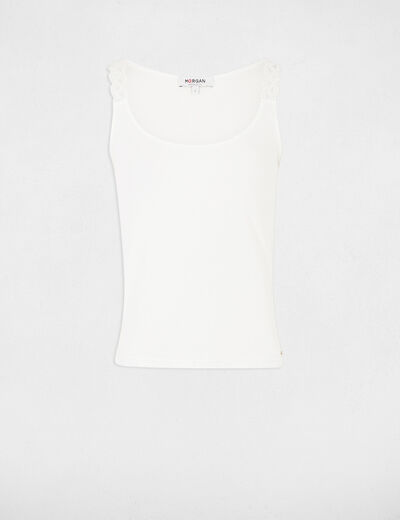 Sleeveless vest top white women