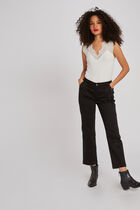 Vest top with wide straps and lace ivory women