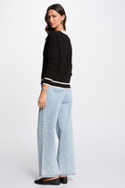 Cardigan round neck black women