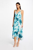 Printed maxi wrap dress multicolored women