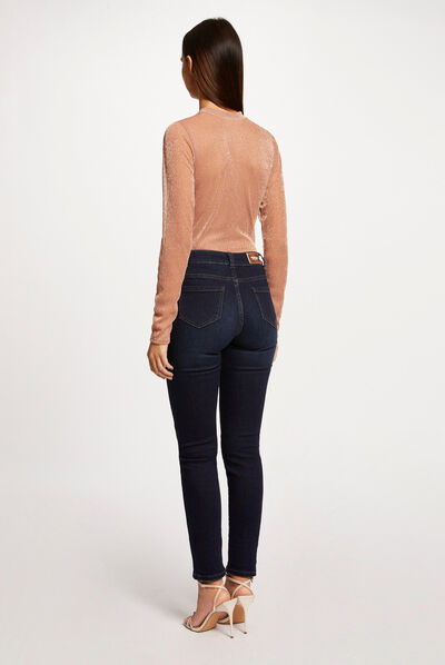Long-sleeved t-shirt with shirring antique pink ladies'