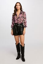 Chemise manches longues multicolore femme
