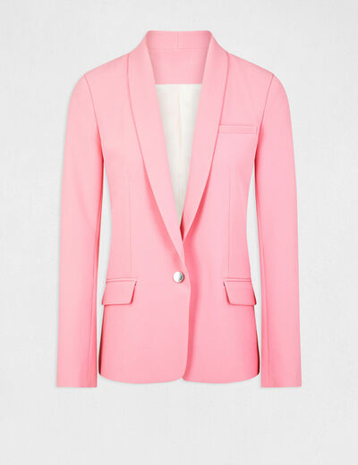 Straight jacket with shawl collar light pink ladies'